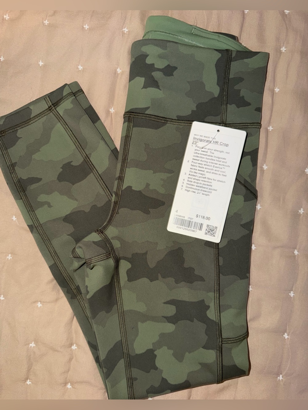 Lululemon Invigorate HR Crop Camo Active Leggings